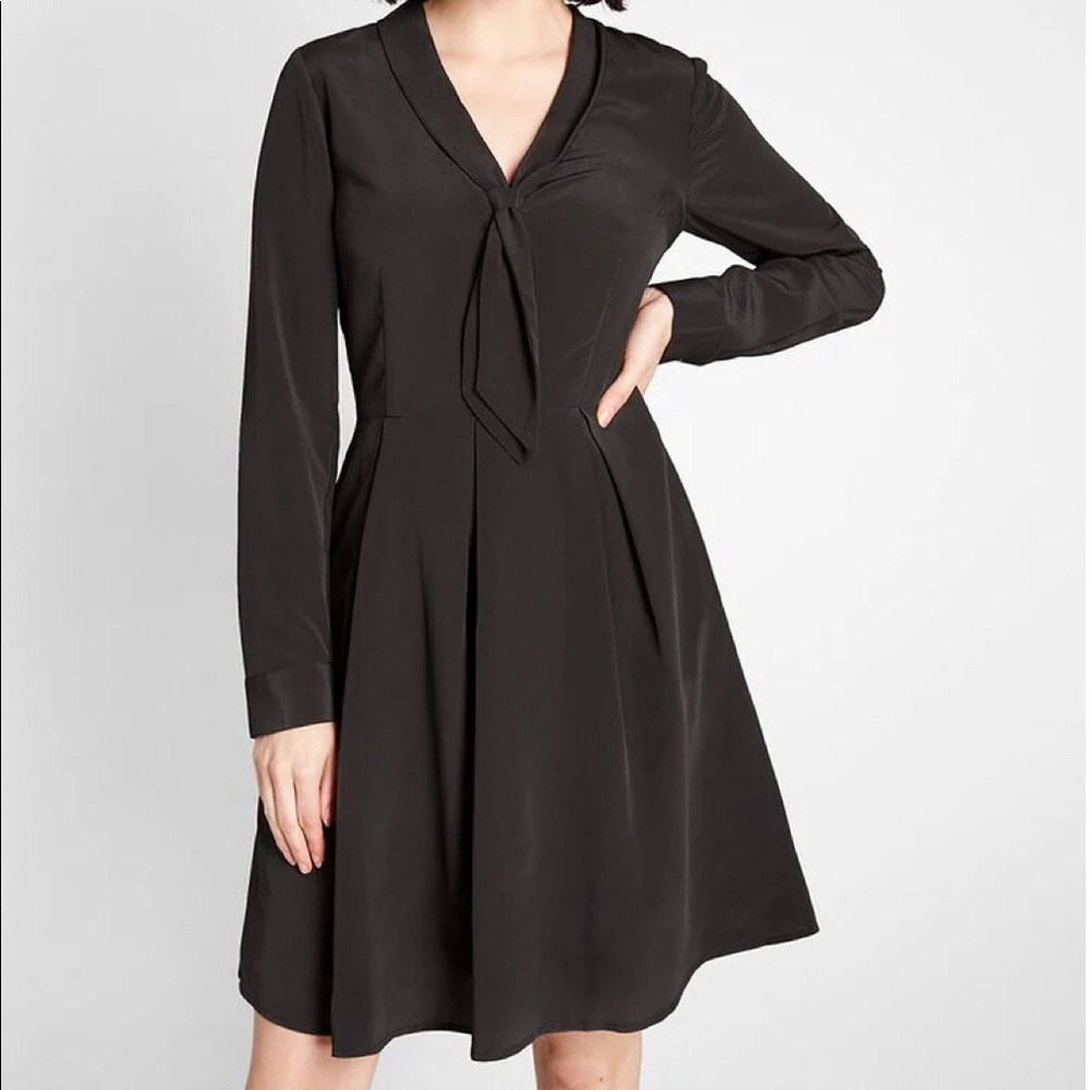 Pleasant Confidence Tie-Neck Dress